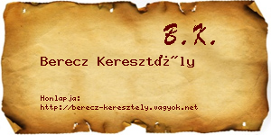Berecz Keresztély névjegykártya